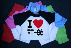 I LOVE ミニTシャツ FT-86 各色有り ステッカー