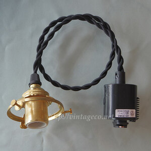  brass socket pendant E17 shade holder attaching lighting rail for code extension possible 16071304