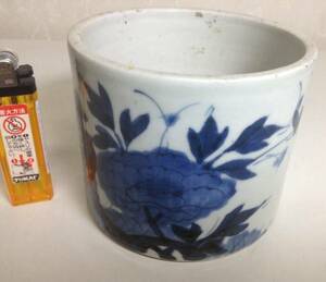  large liquidation SALE* old Imari | soba sake cup | blue and white ceramics | landscape flower butterfly . pattern | calligraphy |. road | tea utensils 