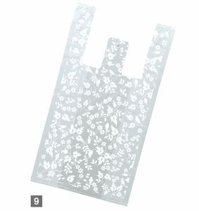  white leaf half transparent carrier bags L(30×55) 100 sheets shopping flima