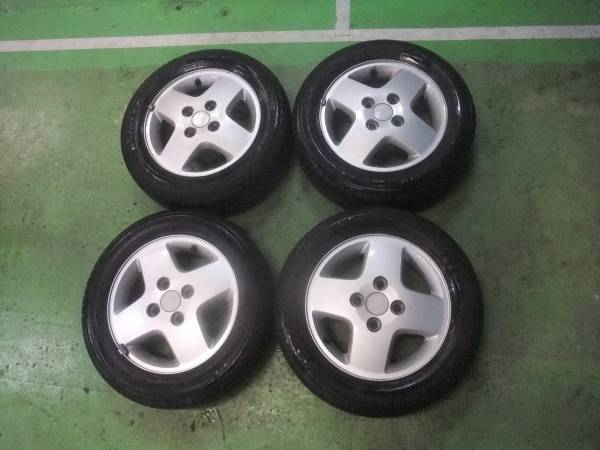 ② 155/65r13 夏タイヤ付きアルミホイール 　ラパン純正ホイール ラパン SUZUKI スズキ 純正 13インチ ダンロップ 155/65R13
