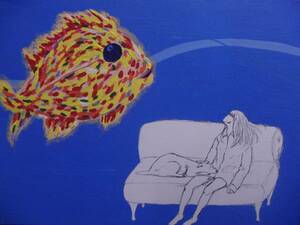 { country beautiful .} Nakamura .., fish . dog, acrylic fiber ., certificate attaching 