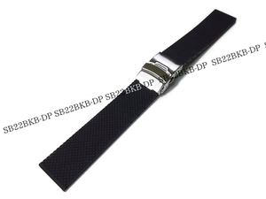 22mm ブラック シリコンラバー 腕時計ベルト交換 ダイヤパターン