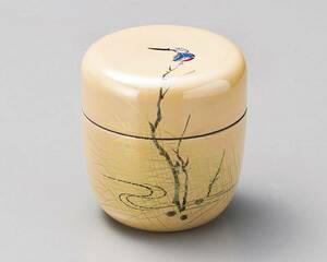 { now!20% price cut middle } hamada shop [ literary creation lacquer ware ] Echizen paint middle tea caddy river . white 