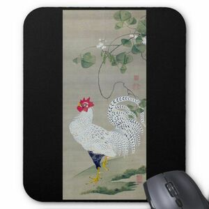 . wistaria ..[ white male chicken map ]. mouse pad ( photo pad )
