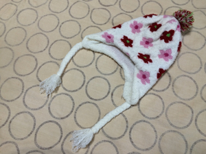  floral print . lovely warm Kids baby knit cap 