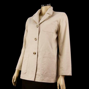 JK) beautiful goods *piko-nePICONE CLUB* the smallest gloss ×. beige group * easy casual jacket *38(9 number M size made in Japan lady's cotton manner 
