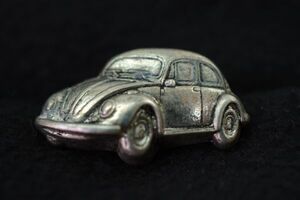 * VW 3D solid pin badge Volkswagen Beetle type 1 silver W25mm ocitys beetle