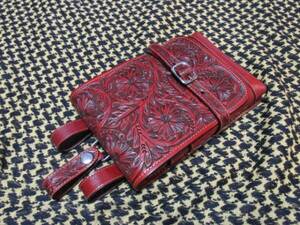 *book@ cow leather Carving si The - case Indian Western * tea bush craft 