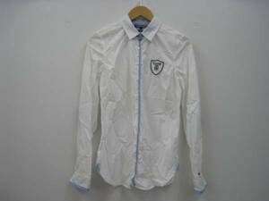 トミーヒルフィガー☆白×青チェック シャツ size4 長袖
