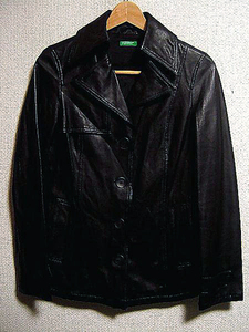 *BENNETON Benetton *F leather jacket * good-looking!!