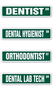 歯科矯正衛生士歯科技工ラボ用看板ストリートサイン風インテリア