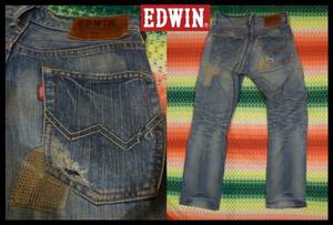 EDWIN 　エドウィン 　403XV　 サイズ30　 ダメージ加工　USED　 デニム　ジーンズ　パンツ