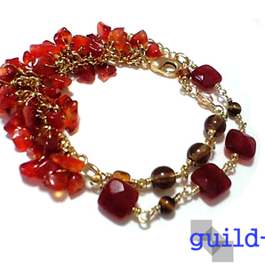 guild-n ★ 天然石 ブレスレット カーネリアン タイガーアイ めのう メノウ 瑪瑙