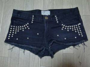 USED*CURRENT/ELLIOTT studs attaching short pants black 24