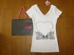 * new goods MARS* Heart & ribbon short sleeves T-shirt white cut and sewn *ma-z