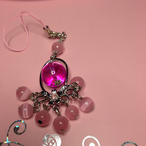  pink . cat's-eye . crack crystal. strap 