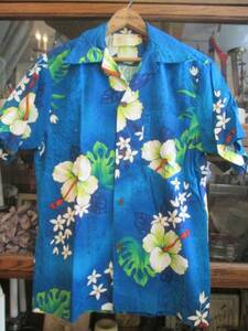 貴重！HAWAII ビンテージ　花柄アロハシャツ　ハワイ vintage Aloha/ネイティブ古着カリフォルニアアメカジ70'sミッドセンチュリー 
