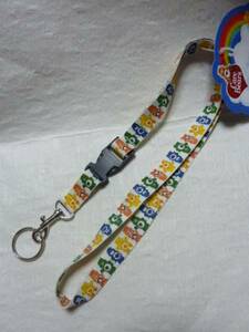  new goods care Bear neck strap Cheer Bear America miscellaneous goods ID holder . retro colorful . hand 