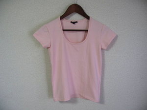 theory theory U neck short sleeves stretch cut and sewn T-shirt baby pink size 4