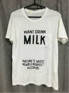 美品 ミスターハリウッド N.H エヌハリ MILK Tシャツ 36