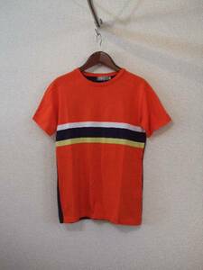 HECTIC orange × navy line entering T-shirt (USED)72014