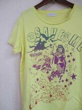 WORLDWIDELOVE黄色プリントTシャツ（USED）50116②_画像2