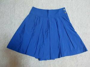 USED beautiful goods * clean blue. culotte skirt 58cm