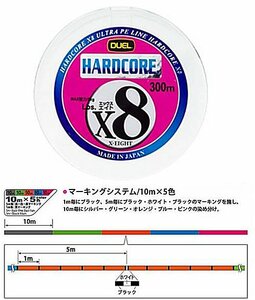 DUEL PE линия твердый core X8 300m0.8 номер 16LB 5 цвет минут сделано в Японии 5color 8braid PE line Made in japan