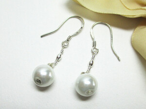 * pearl manner beads SV925 * fashion earrings * QN-ZHEP3*