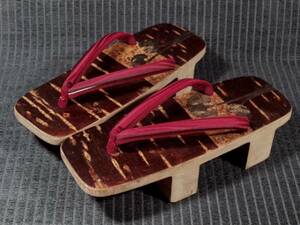 *[ Sakura leather skill ] lotus leaf writing . piece geta . block TAEA03023 manner comfort 