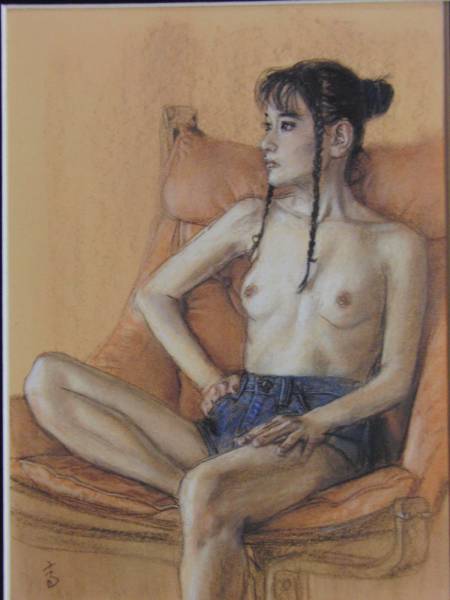 Shogo Takatsuka, Portrait d'une belle femme, Extrait d'un livre d'art rare, Nouveau cadre avec passe-partout B3, Peinture, Peinture à l'huile, Portraits