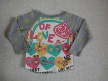 LOVE　REVOLUTION　　80 グレー×ドット長袖Ｔシャツ_画像2