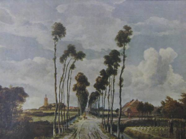 La avenida, Holanda/M.Hobbema Muy raro, De un libro de arte de 100 años, Cuadro, Pintura al óleo, Retratos