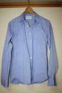 A243* beautiful goods * United Arrows long sleeve shirt S navy cotton 100