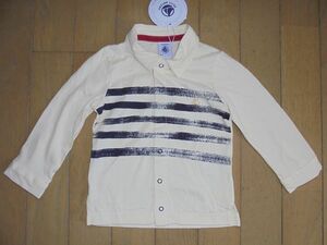  новый товар * Petit Bateau * белый. рубашка с длинным рукавом, cut and sewn *12 месяцев 74.②