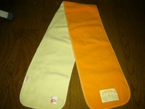  Doraemon muffler Corolla gift yellow color & orange color unused collection also 