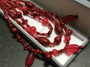  red color 3 ream design necklace 