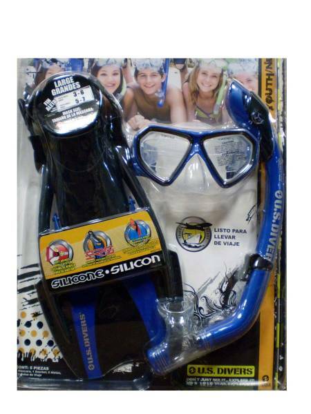 U・S ダイバーズ 子供用 マスク、フィン、収納用メッシュバッグの３点セット