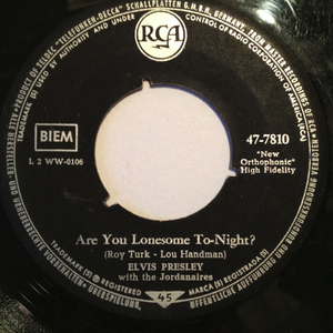 ELVIS PRESLEY 7inch ARE YOU LONESOME TONIGHT ロカビリー