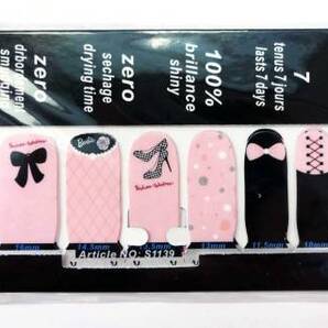 レディース ネイルシール 姫系 ピンク 黒 ネイルシール 9枚 セット セール品 送無料