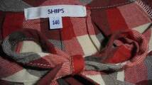 SHIPS シップス 半袖 チェックシャツ 140　ウール混_画像3