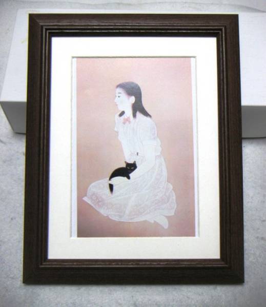 ◆ Reproduction offset Nakamura Teii Cat avec cadre en bois, achat immédiat ◆, Peinture, Peinture japonaise, personne, Bodhisattva