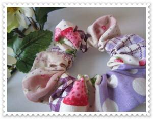 * elastic * pretty strawberry & polka dot! patch pattern * lavender *