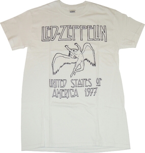 正規品Δ送料無料Led Zeppelin(ツェッペリン)1977 白 Tシャツ(S