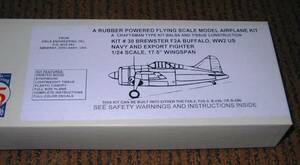  out of print [ rubber power machine ]Diels Engineering company manufactured F2A Buffalo ( wing length :17.5~=445mm)*** remainder 2
