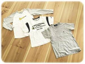 チャンピオンナイキなど★Ｔシャツ 3枚セット 130★白グレー長袖