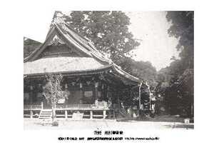 即落,明治復刻絵ハガキ,茨城,雨引観音堂1枚,100年前の風景