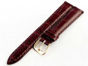  crocodile type pushed .*SWISS ABRT* bamboo . pattern * leather clock belt * dark brown * dense brown 14mm