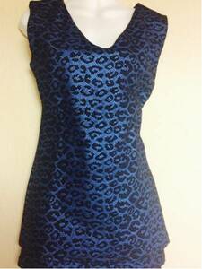 [ Bay Be Shoop ] leopard print cut and sewn! blue 